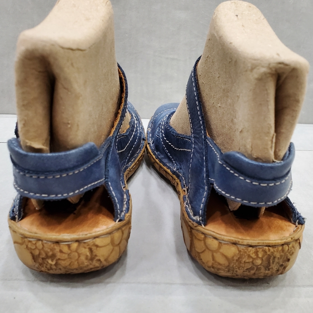 Josef Seibel Blue Leather Mary Jane Flats with Buckle - Picture 4 of 12